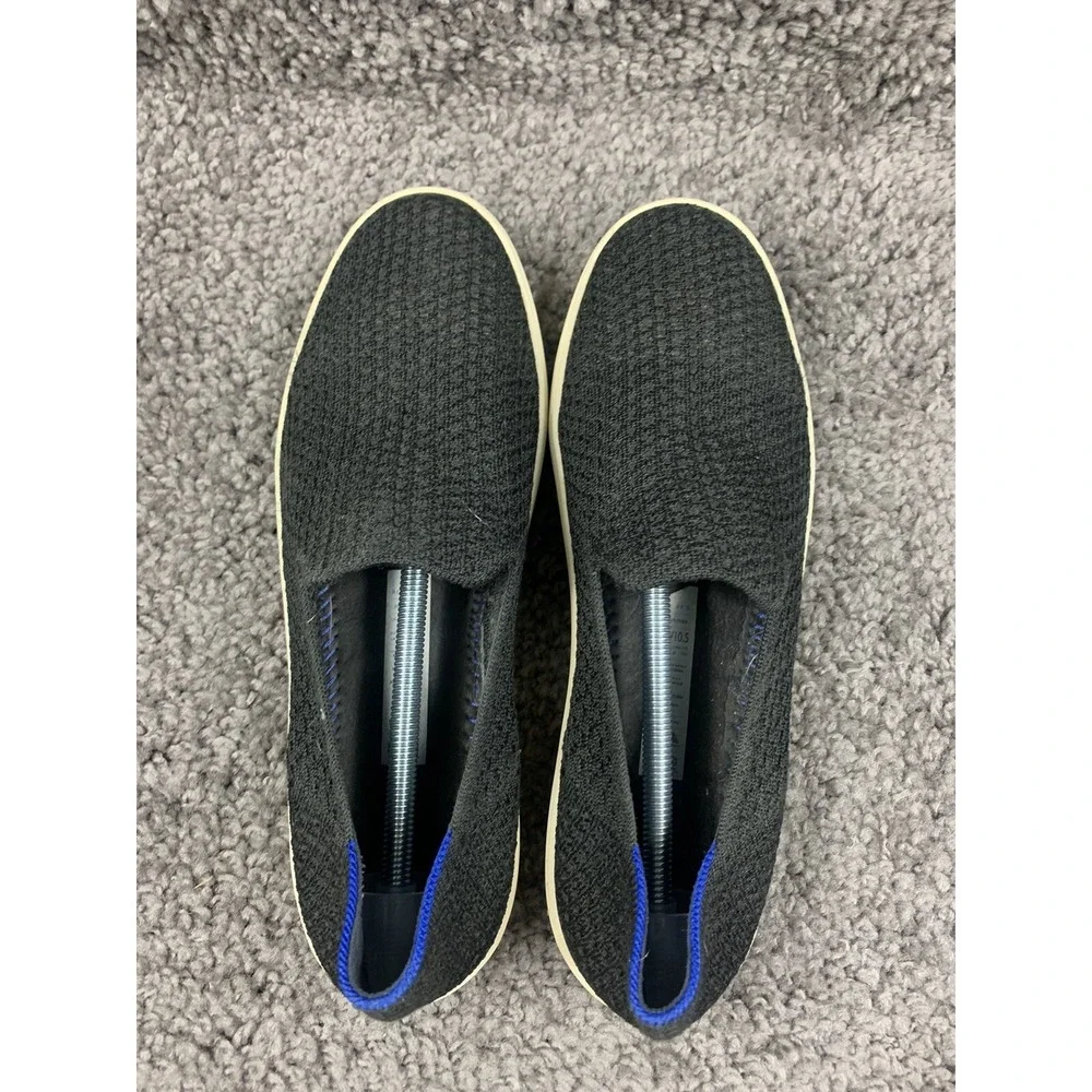 Rothy's Slip On Sneaker Black Solid Textile Shoe Women's US 10.5